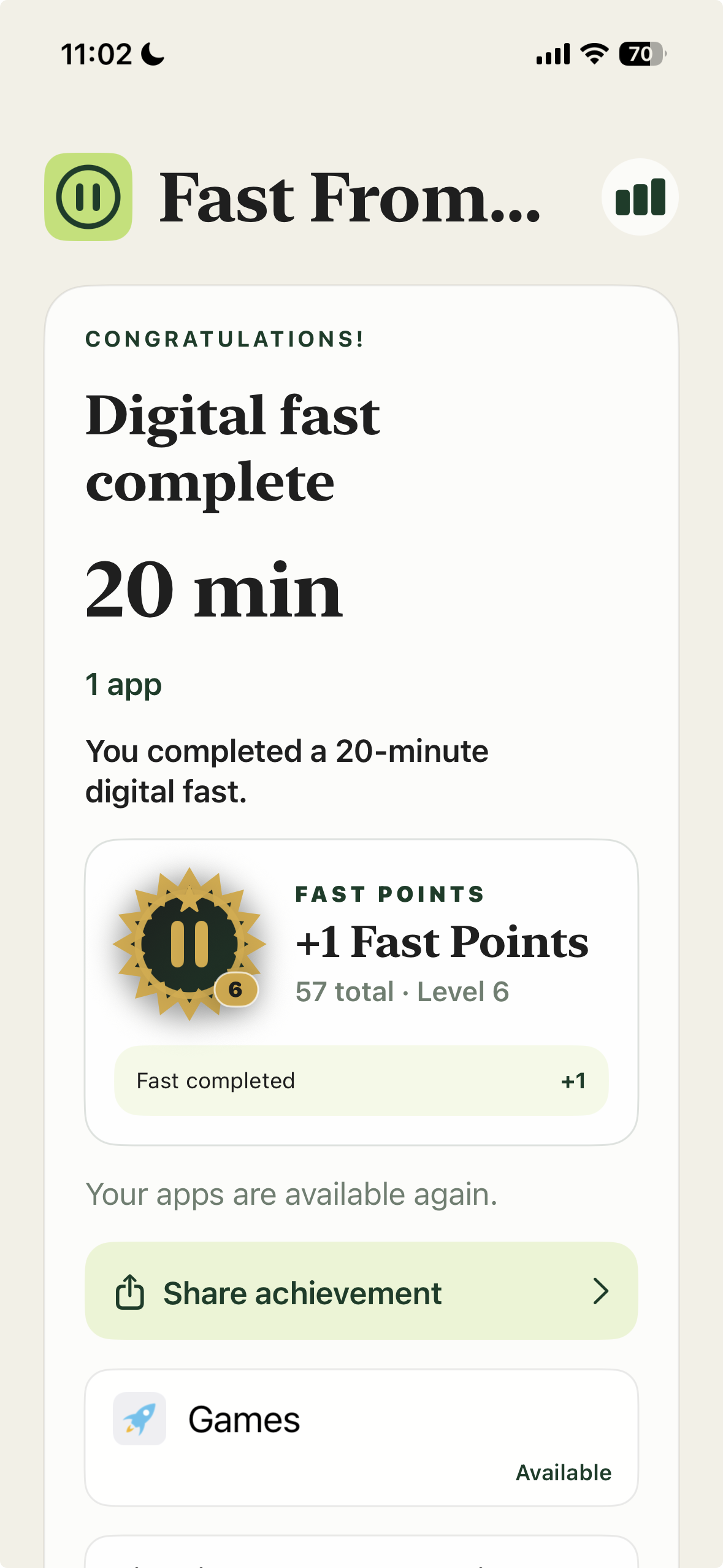 Celebrate your fast in Fast From
