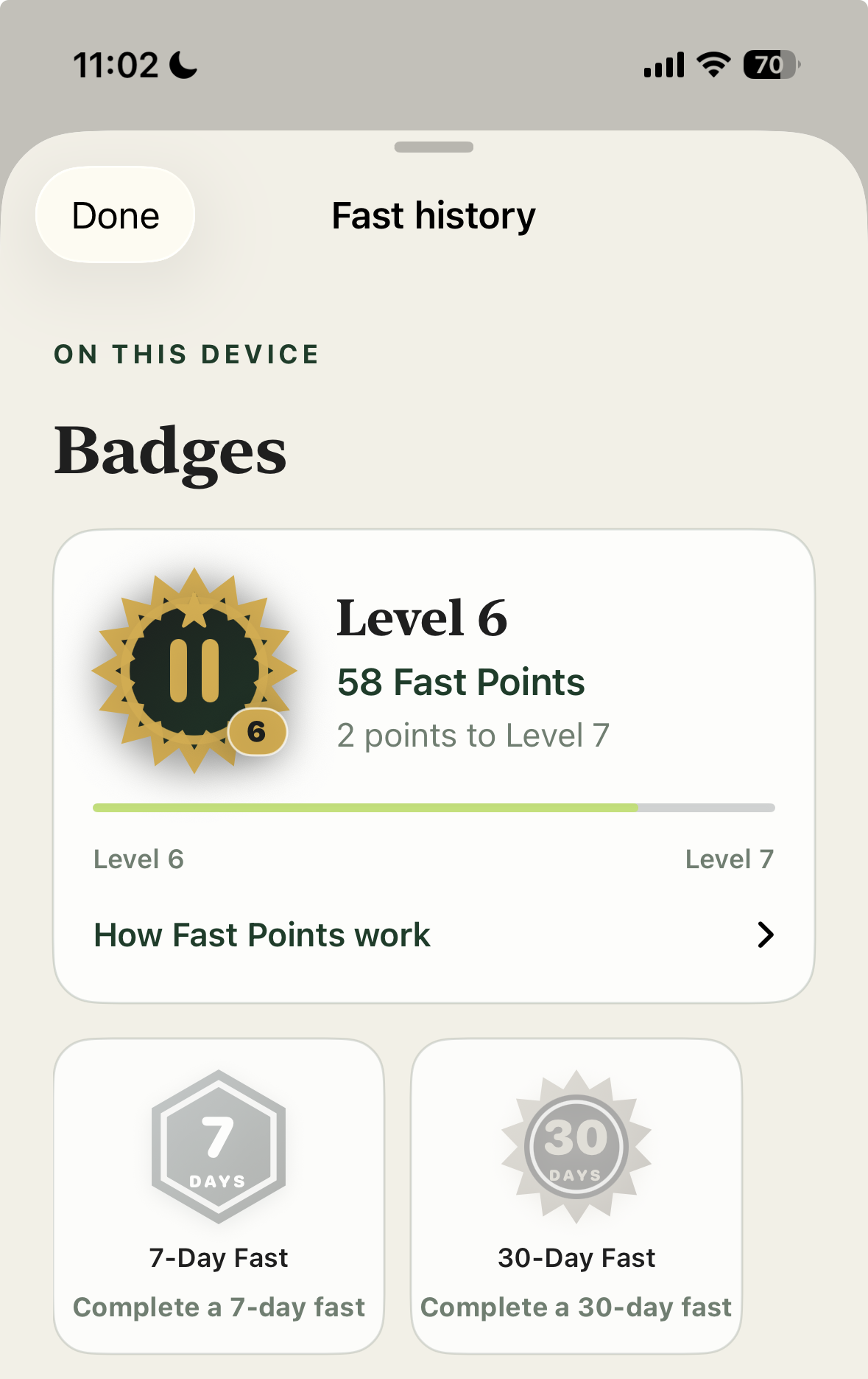 See your progress in Fast From